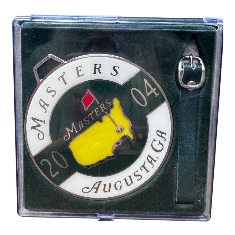 2004 Masters Golf Tournament Augusta GA Bag Tag Collectible Souvenir Orig Case